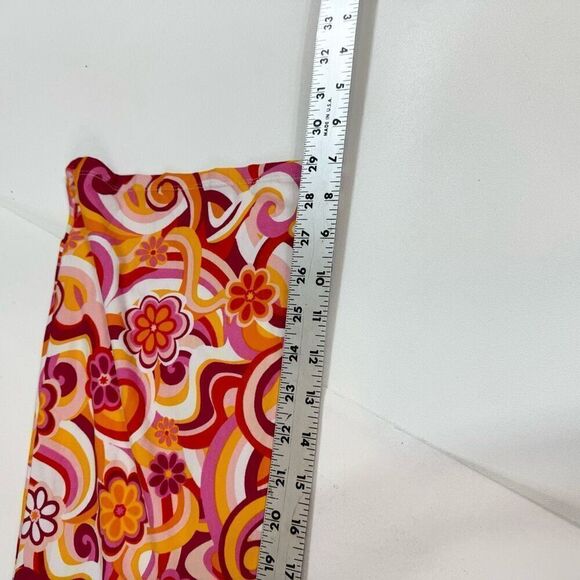 Derek Heart Pants Women Medium Abstract Floral Pattern Mid-Rise Flare 70s hippie - Picture 3 of 9